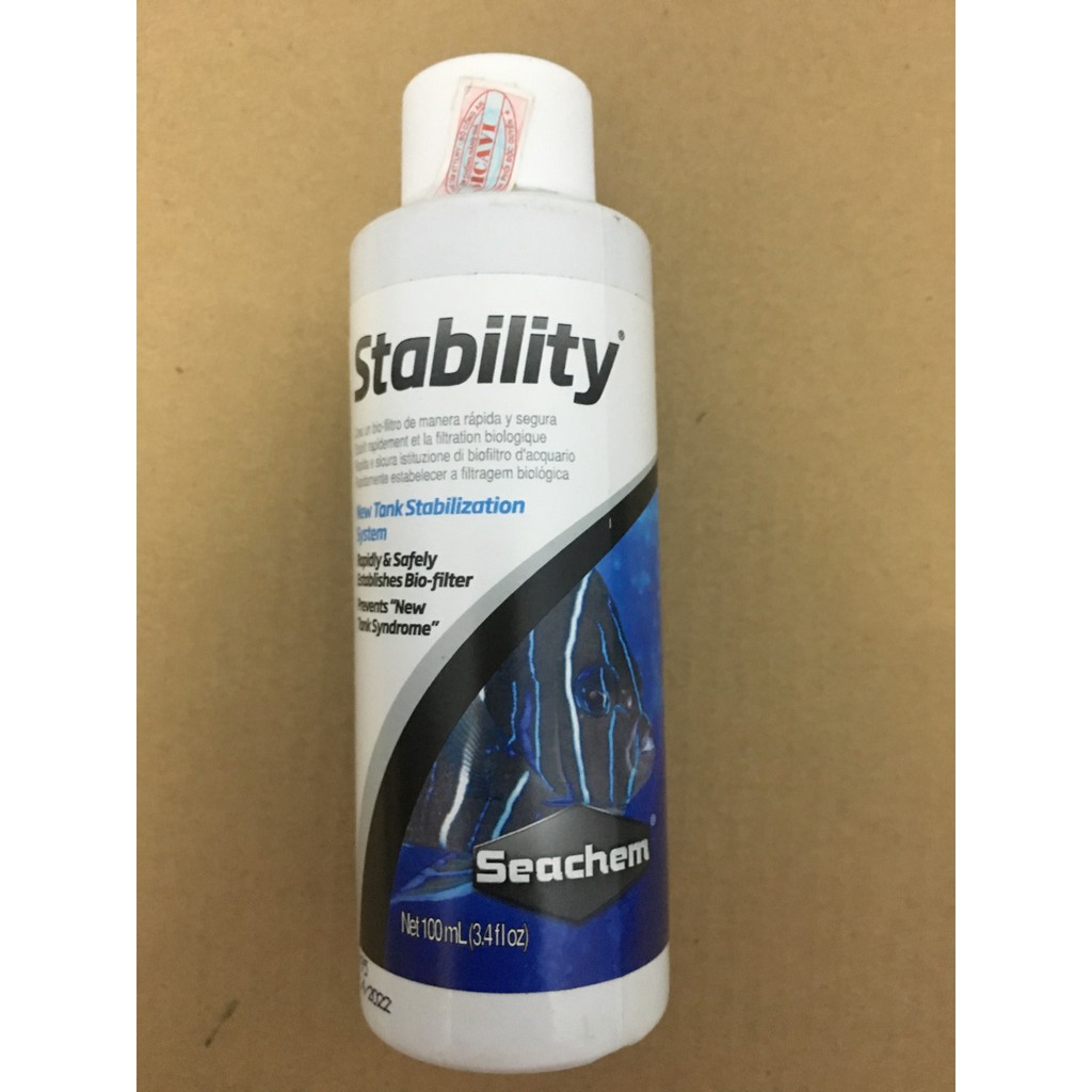 Vi sinh hồ cá Seachem Stability 100ml hàng Mỹ