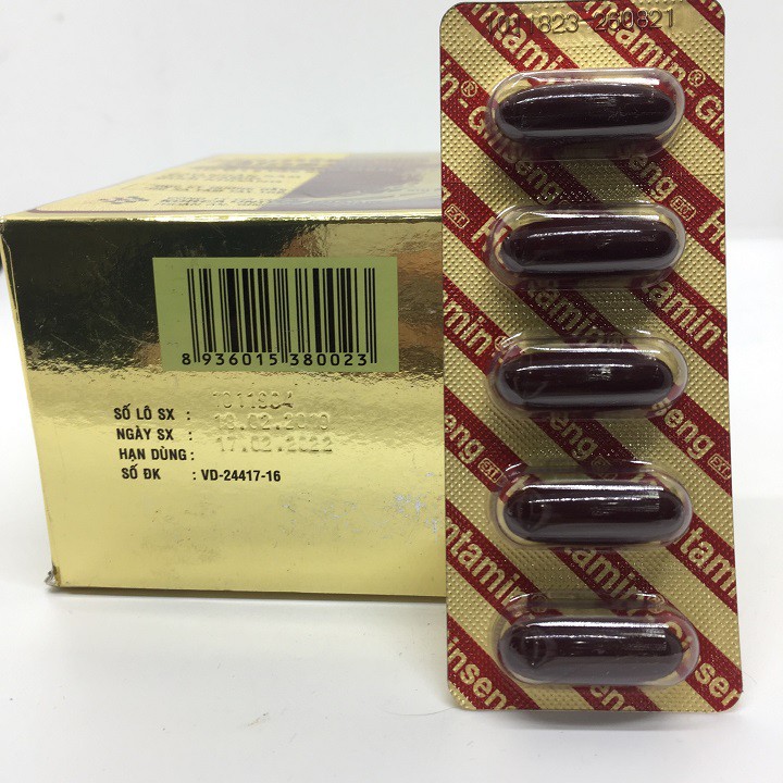 Homtamin Ginseng hộp 12 vỉ x 5 viên