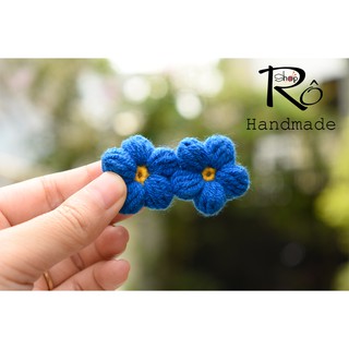 Kẹp tóc mỏ vịt bông hoa đôi xinh xắn, cặp tóc len Handmade hàng đẹp 5.5cm [Ảnh thật+Hàng sẵn]