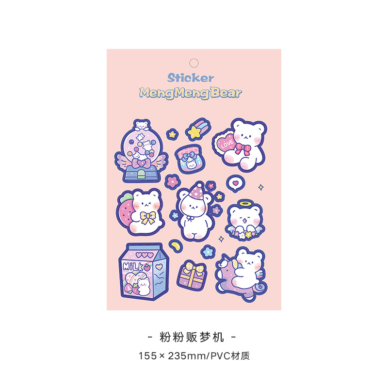 Tấm hình dán gấu dễ thương dùng để trang trí