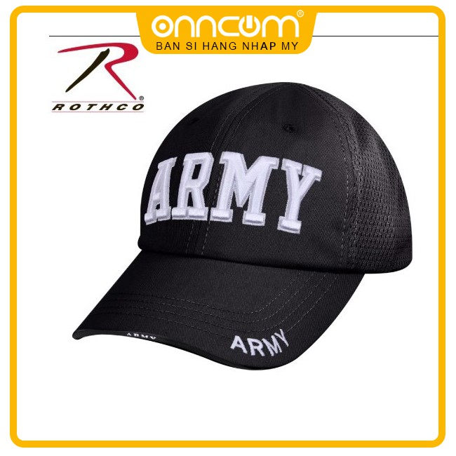 Mũ Lưỡi Trai Dành Cho Nam Và Nữ Vải Cotton Thêu Chữ Thời Trang Nón Rothco 9589 Mesh Back Army Tactical Cap - Black