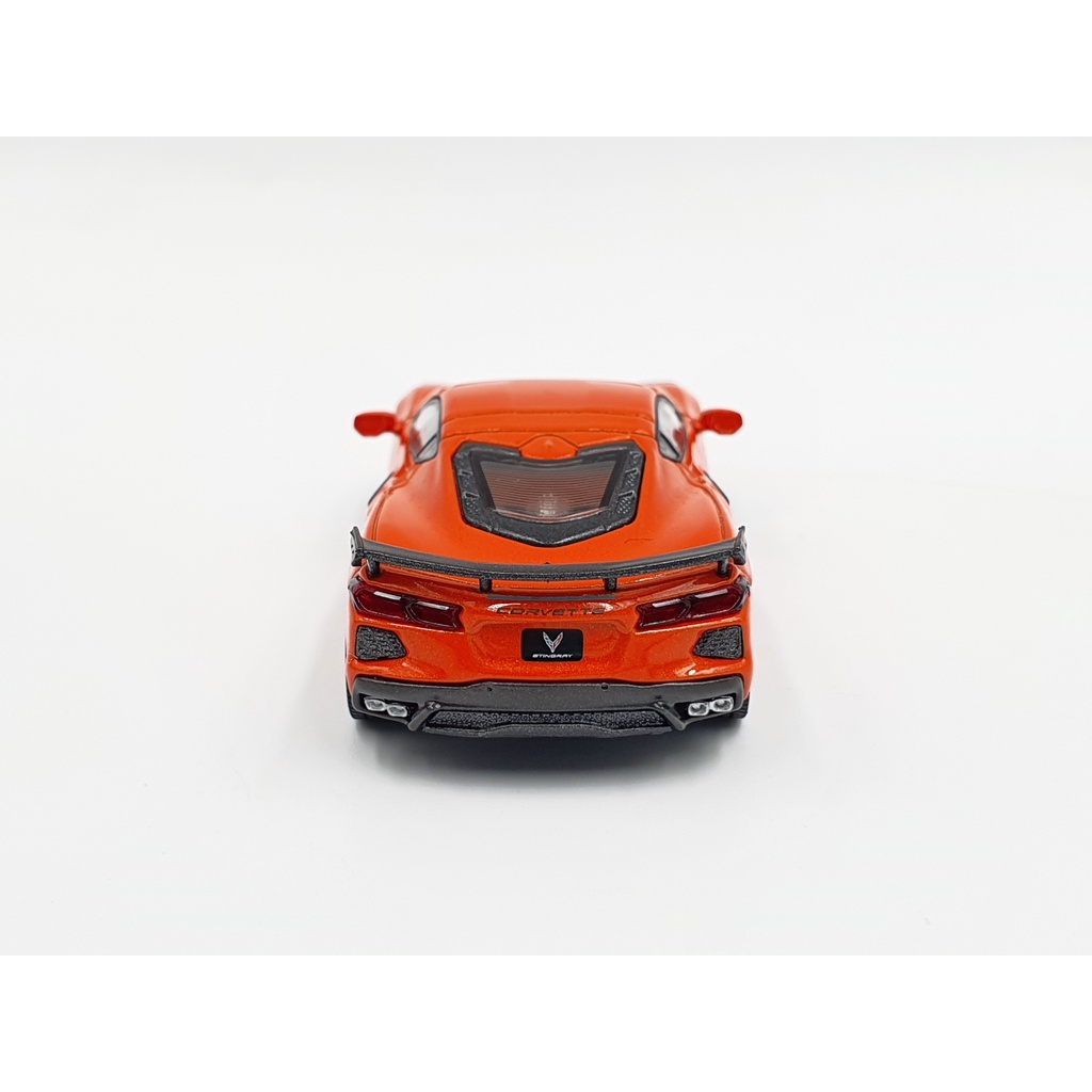 Xe Mô Hình Chevrolet Corvette Stingray 2020 Sebring Orange Tintcoat RHD 1:64 MiniGT (Cam)