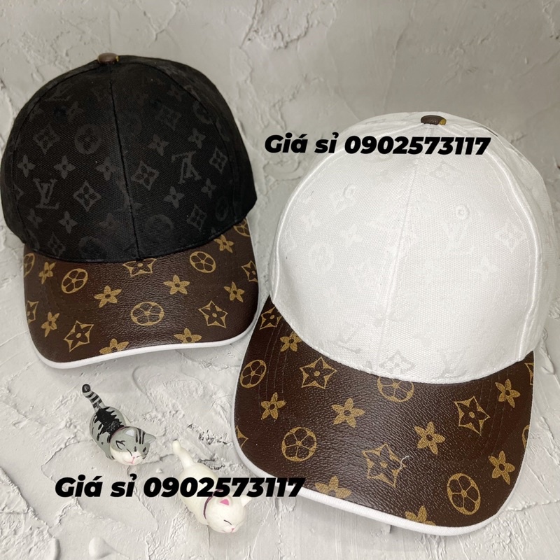 Nón kết lưỡi trai L.V trơn vá kết da thời trang cao cấp nam nữ đơn giản