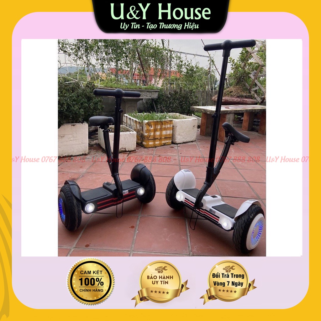 ☋✿Xe điện cân bằng có ghế ngồi tay lái điều chỉnh bánh lớn 10 inch Plus Bản cao cấp - U&Y House