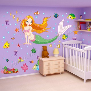 Decal dán tường trang trí phòng khách, phòng ngủ, nhà bếp,phòng cho bé - Nàng tiên cá