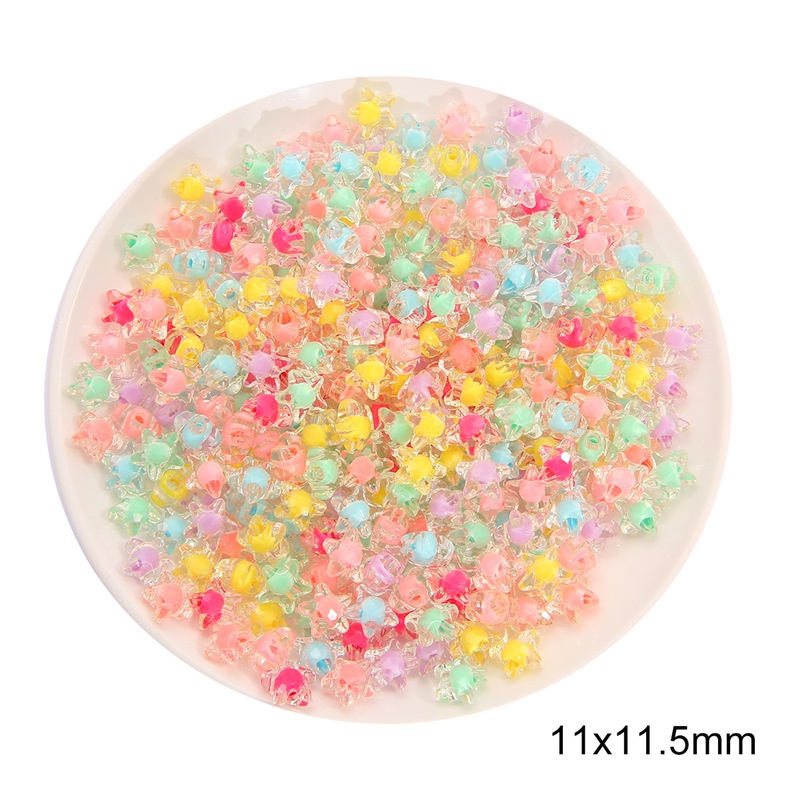 Bộ 80 Hạt Nhựa Acrylic Hình Ngôi Sao Màu Sắc Ngọt Ngào Kích Thước 11mm Dùng Làm Đồ Trang Sức Thủ Công
