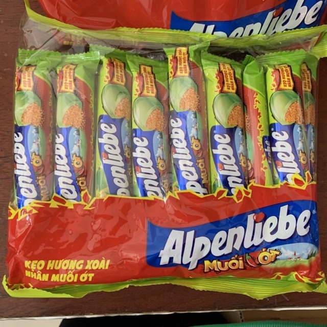 &lt;HOT&gt; Kẹo Alpenliebe Hương Xoài Nhân Muối Ớt Bịch 16 thỏi
