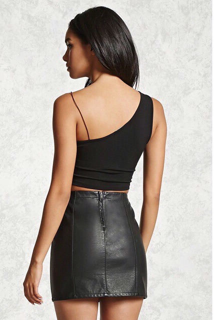 Áo croptop nữ đẹp lệch vai F21 xuất khẩu AMGOBET