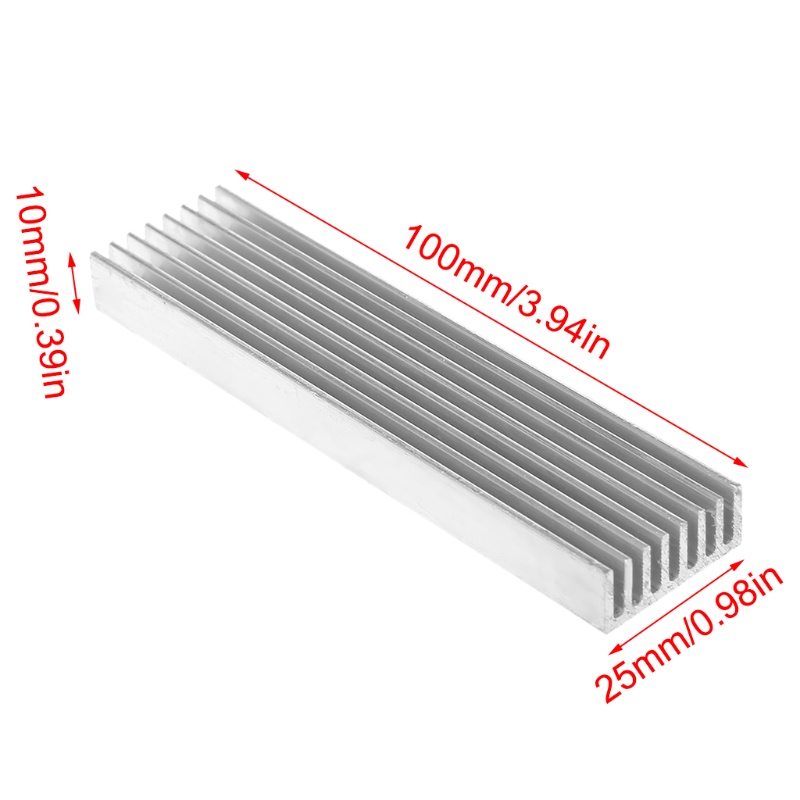 1 Vây Tản Nhiệt Làm Mát Bằng Nhôm Kích Thước 100x25x10mm Kèm Băng Keo 3M Cho Máy Tính
