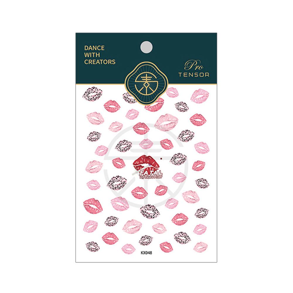 Miếng Dán Trang Trí Móng Tay Hình Đôi Môi 5D Thời Trang DIY