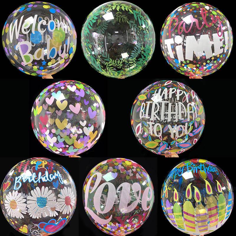 Bong Bóng Trong Suốt 20inch In Họa Tiết Dùng Trang Trí Tiệc Cưới