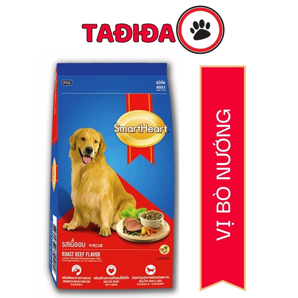 Thức ăn cho Chó lớn SmartHeart hạt khô Vị Thịt Bò Nướng 400gr – Tadida Pet