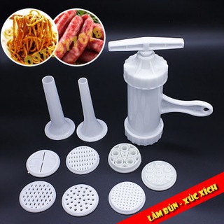 Bộ sản phẩm làm bún tươi, mì ống và nhồi xúc xích full 9 chi tiết
