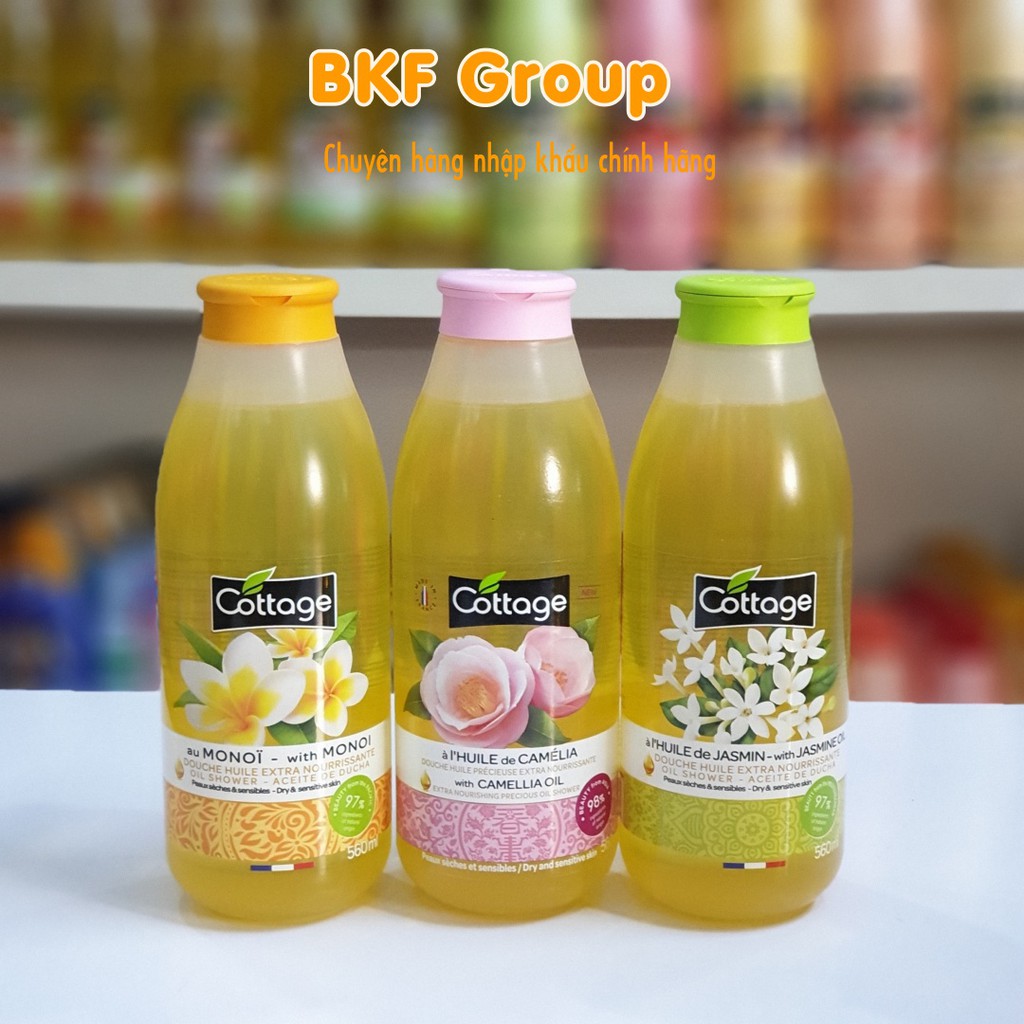 Sữa tắm Cottage extra Gel đậm đặc 560ml - Nhập Pháp - Hương thơm nước hoa, tắm dưỡng da