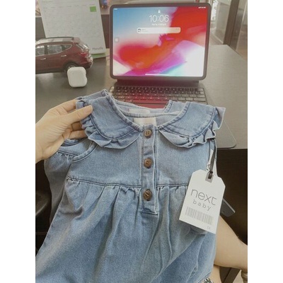 BG444 - VÁY BÒ DEMI XANH CỔ SEN CHO BÉ GÁI