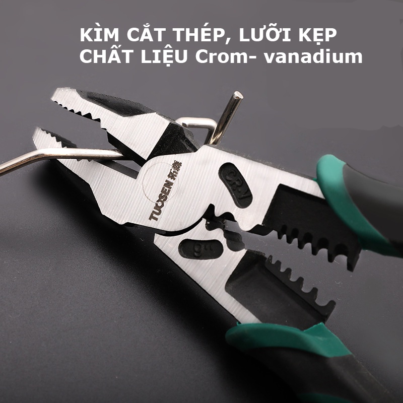 Kìm cắt thép, khóa, ốc,sắt, dùng để cắt,uốn,cuộn kẹp,gai thép đa năng 9 inch, kìm bóp cos, tuốt dây điện