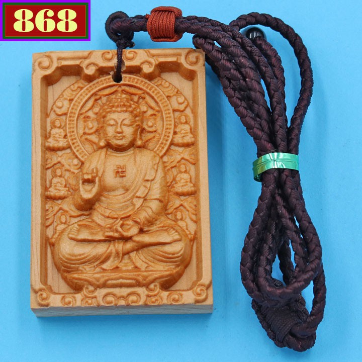 Dây đeo cổ Phật A Di Đà gỗ ngọc am DMG104