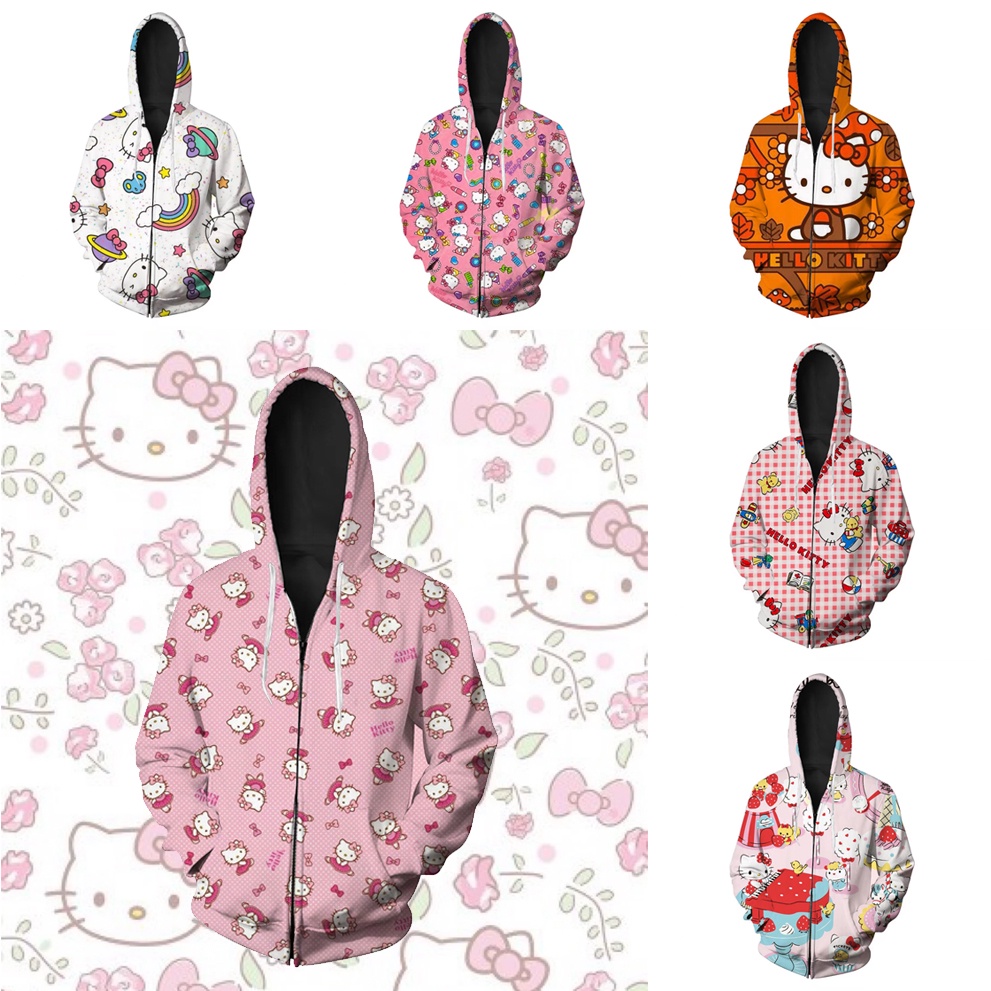 Áo Khoác Hoodie Có Khóa Kéo In Họa Tiết Hoạt Hình 3D Thời Trang Đường Phố Mới Dành Cho Bạn Nữ
