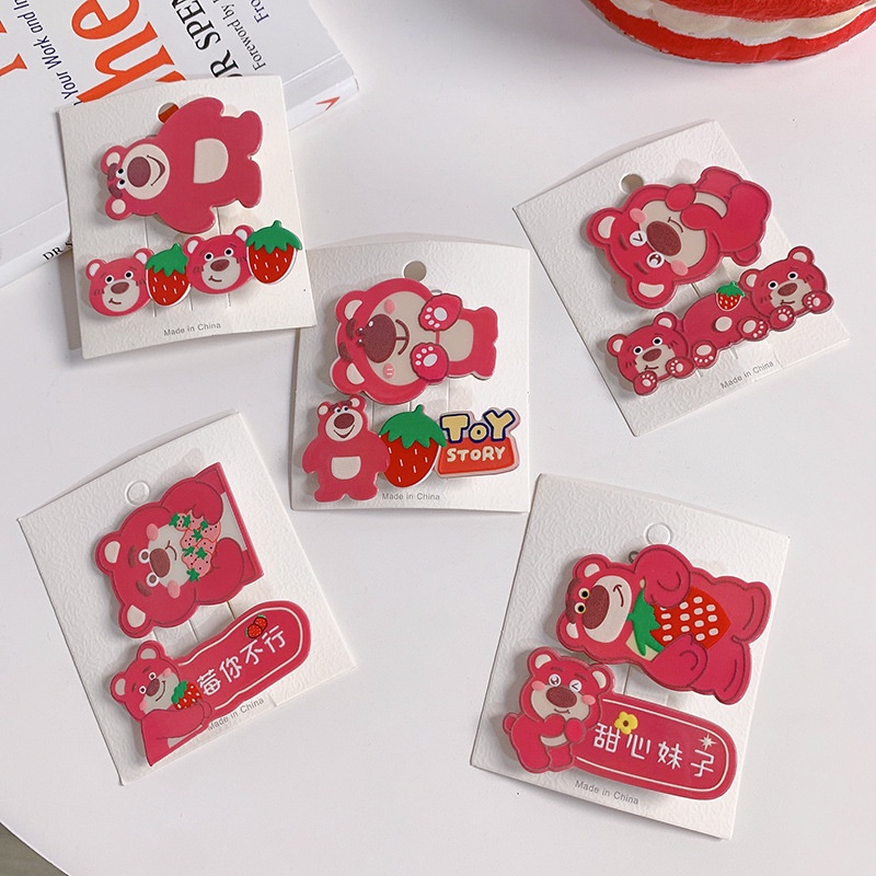 Set 2 kẹp tóc TENDER AFTERNOONS hình gấu hoạt hình dễ thương cho nữ