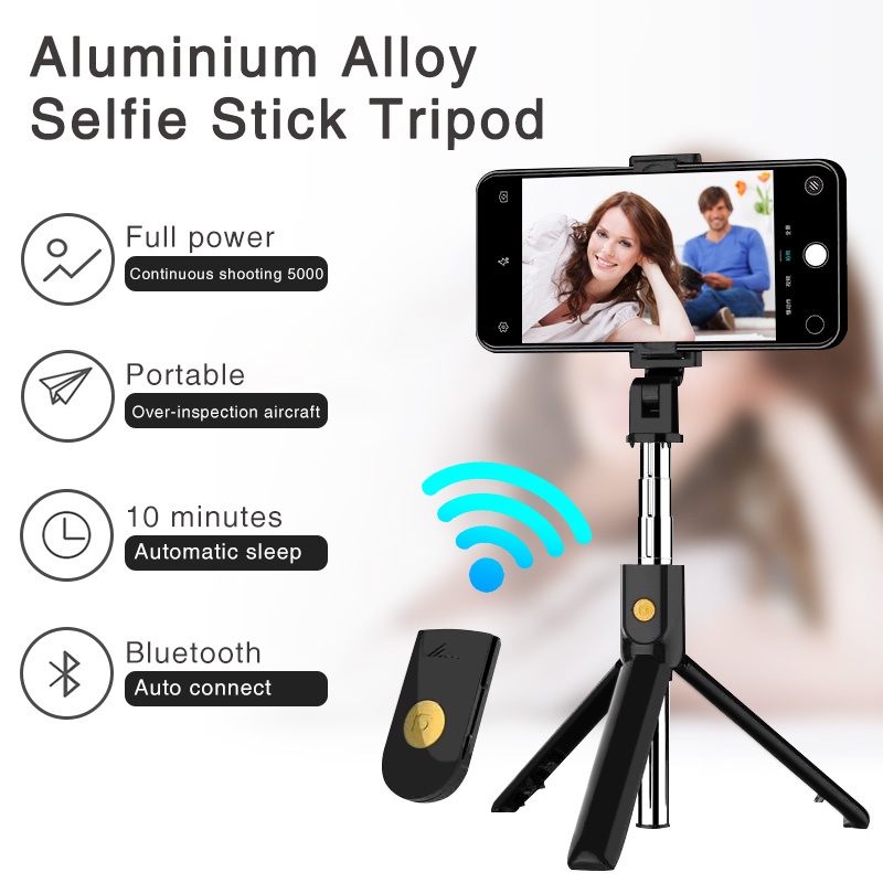 Gậy Selfie Hdoorlink Bluetooth Mini Ba Chân Mở Rộng Gấp Lại Không Dây 3 Trong 1 Cho Iproduct/ Android/ Huawei