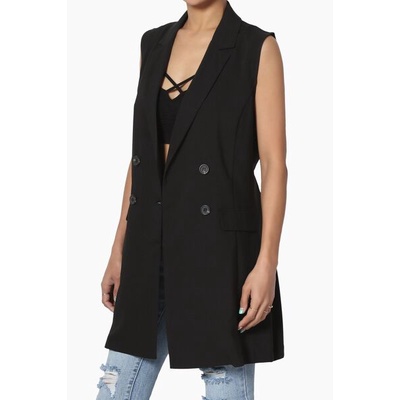 Áo Blazer HAVE L.A form dài sát nách 4 nút , 2 túi trước giả có dây rút eo sau lưng (Mẫu B)