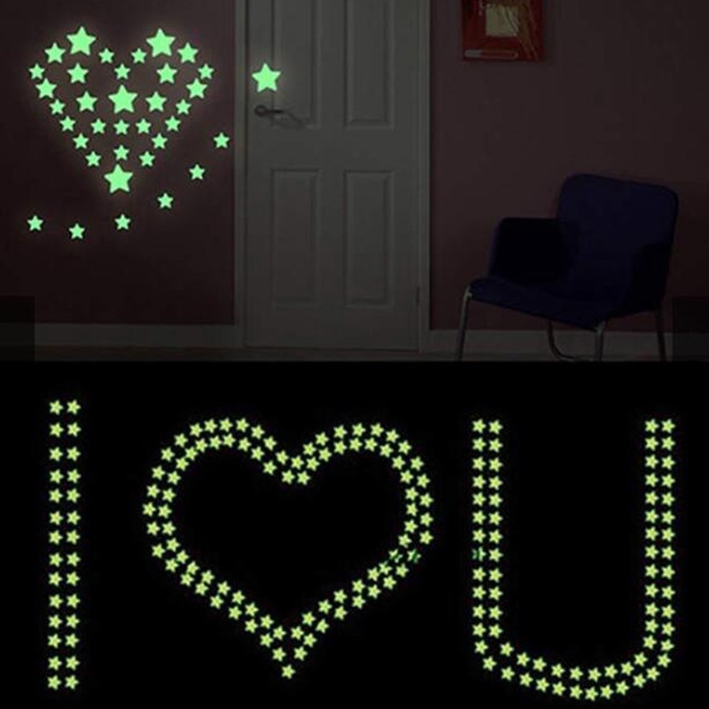 100 Ngôi Sao 3d Dạ Quang Tự Làm Trang Trí Phòng Ngủ Cho Bé
