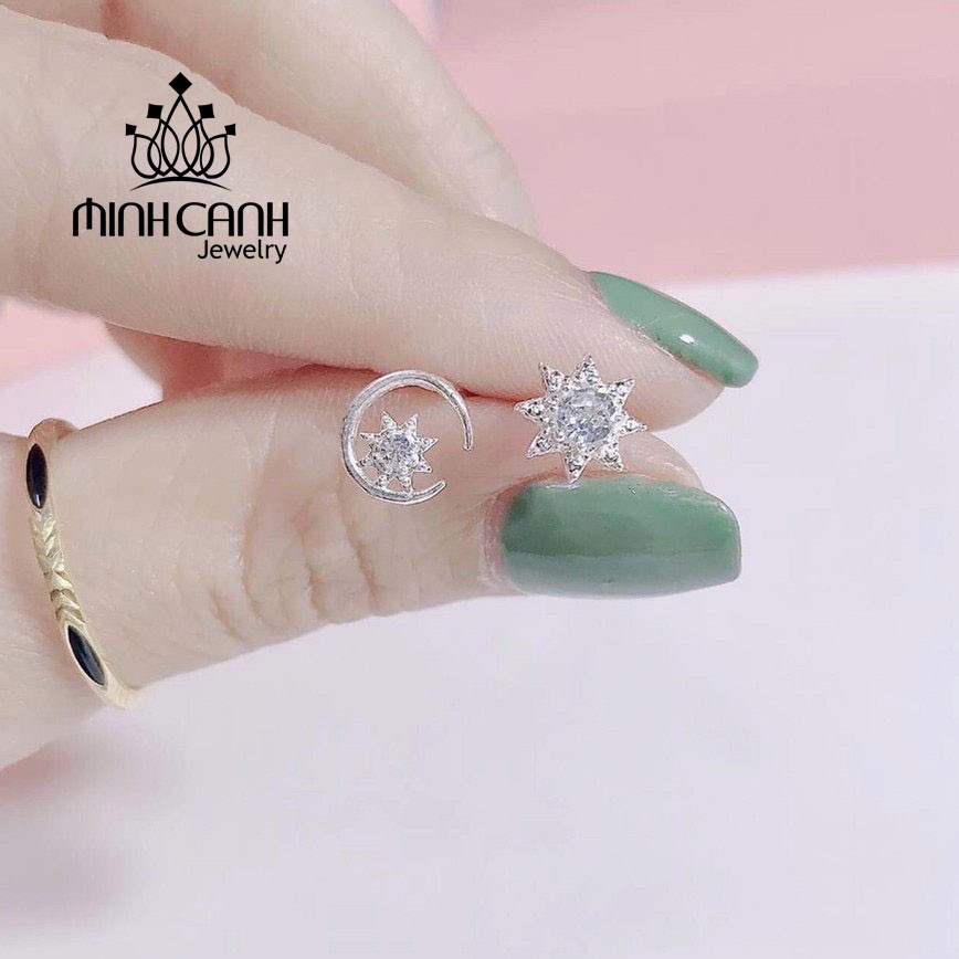 Bông Tai Trăng Sao Đính Đá - Minh Canh Jewelry