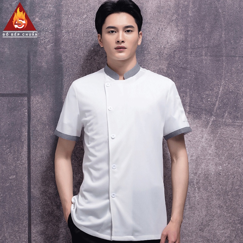 ÁO BẾP NGẮN TAY VẢI LƯỚI MÈ CO DÃN THOÁNG MÁT CT012