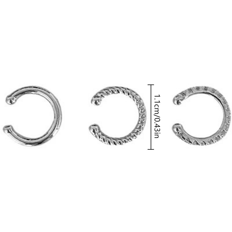 1 Bộ Khuyên Kẹp Vành Tai Tròn Mạ Bạc 925 Đơn Giản