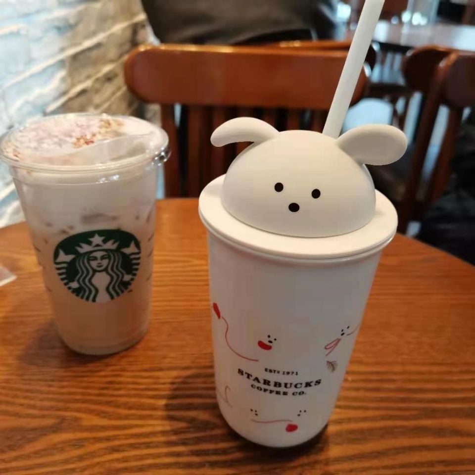 Ly uống nước Starbucks 2021 bằng thủy tinh hai lớp cao cấp