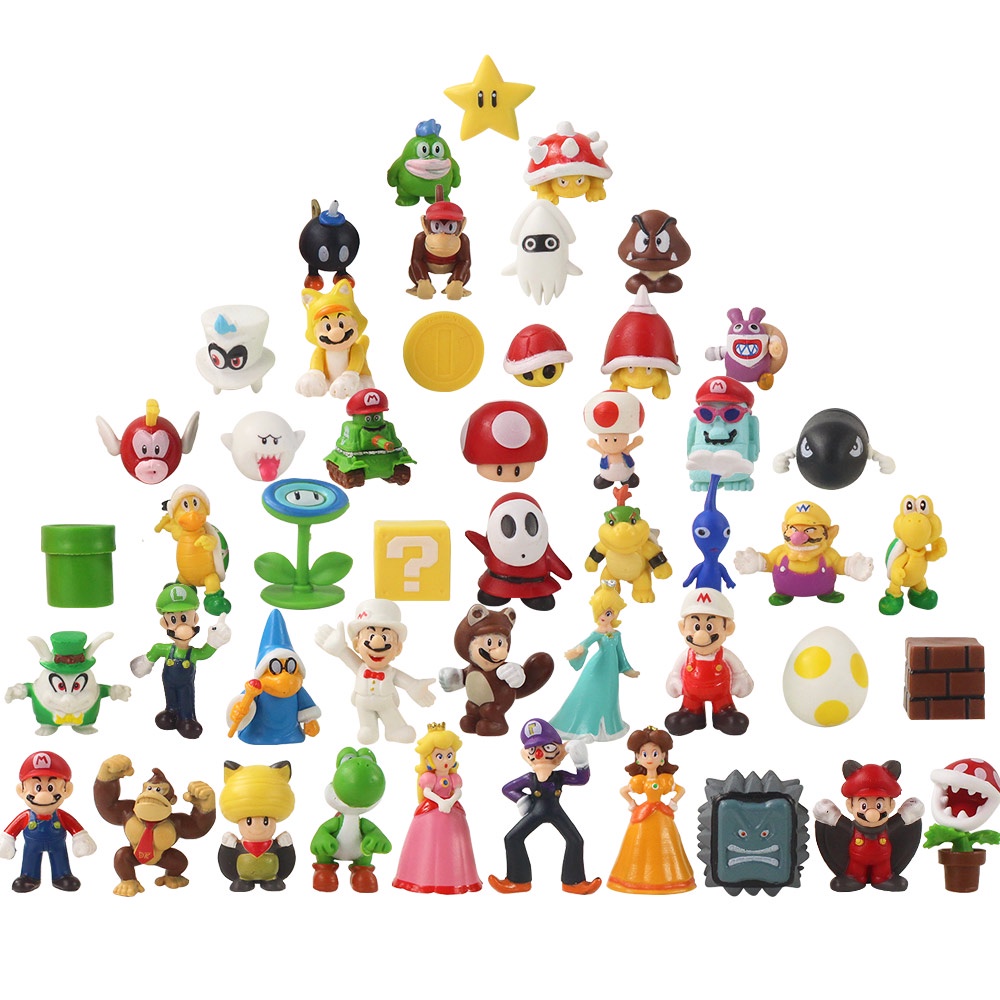 NINTENDO Bộ 48 Mô Hình Nhân Vật Game Super Mario Bros Luigi Mario Yoshi Bằng PVC