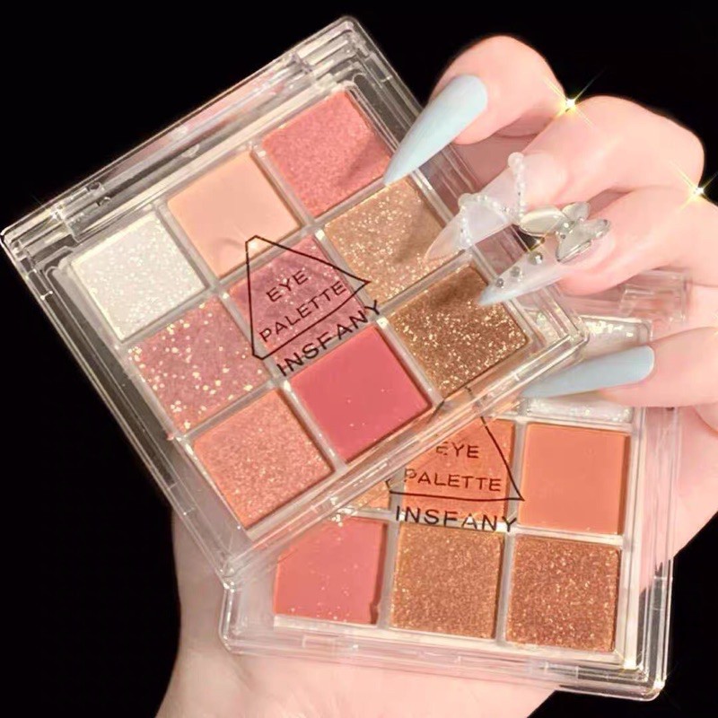 Bảng mắt 9 Ô Eye Palette Tông màu nâu cam vàng nhũ INSFANY (M2)