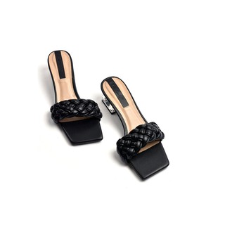 Guốc cao gót Merly 1273 đen đỏ trắng