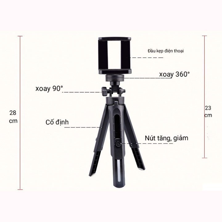 Giá đỡ tự sướng, livestream, chụp ảnh TRIPOD support