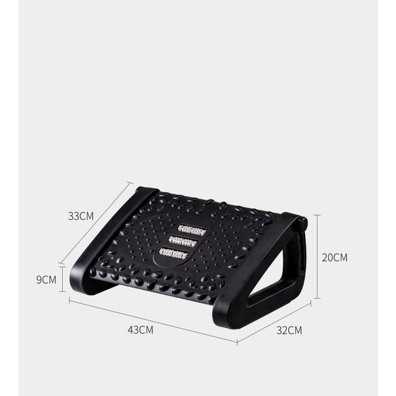 Gác chân văn phòng giúp bạn thư giãn mệt mỏi, Dụng cụ kê chân công thái học massage thông minh, chất liệu siêu bền