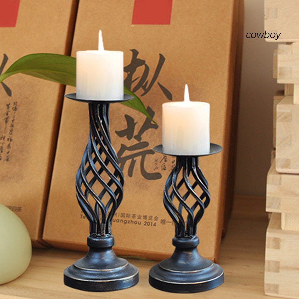 COB|Iron Candle Holder Stable Elegant Decorative Metal Hollow Out Candle Holder Lamp Stand Candlestick for Home