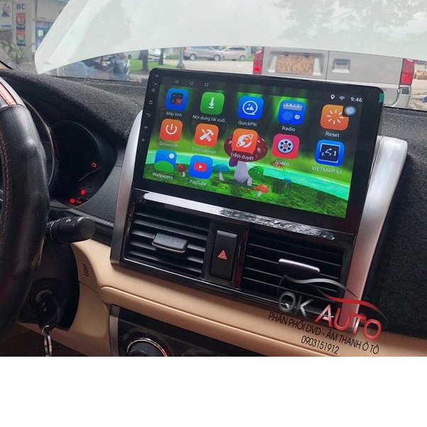 Màn hình Dvd Android Xe Vios 2014 2015 2016 2017 2018 chạy sim 4G,Ram 2G ,Rom 32G Gói combo 3 trong 1