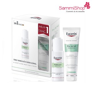 COMBO Tinh chất thu nhỏ lỗ chân lông Eucerin Proless Minimizer Serum 30ml + Sữa rửa mặt Acne-oil Control 150gr