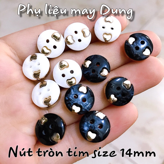Nút tròn nhựa vàng size 14mm