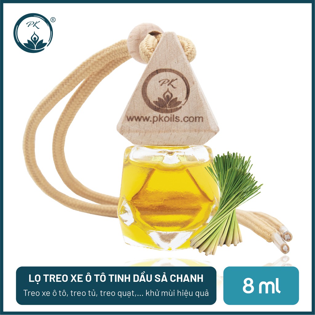 Lọ treo ô tô tinh dầu Sả Chanh cao cấp PK, thanh lọc không khí, khử mùi 8ml