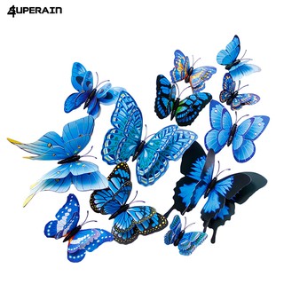 Set 12 miếng dán tường trang trí hình bướm 3D