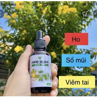 Nano silver cool mint vệ sinh Tai Mũi Họng, Nano Bạc Táo Xanh , chai coolmint súc họng.