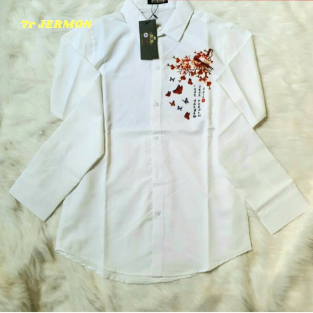 (Giá sập sàn) SƠ MI NAM CHẤT LỤA DÀI TAY PHONG CÁCH HỌA TIẾT CHIM HOA MS02 | BigBuy360 - bigbuy360.vn
