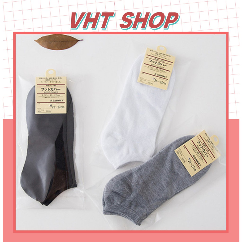 Tất nữ cổ ngắn, vớ cổ ngắn nam nữ trơn basic vải cotton co giãn thời trang Hàn Quốc TC101-VHT SHOP