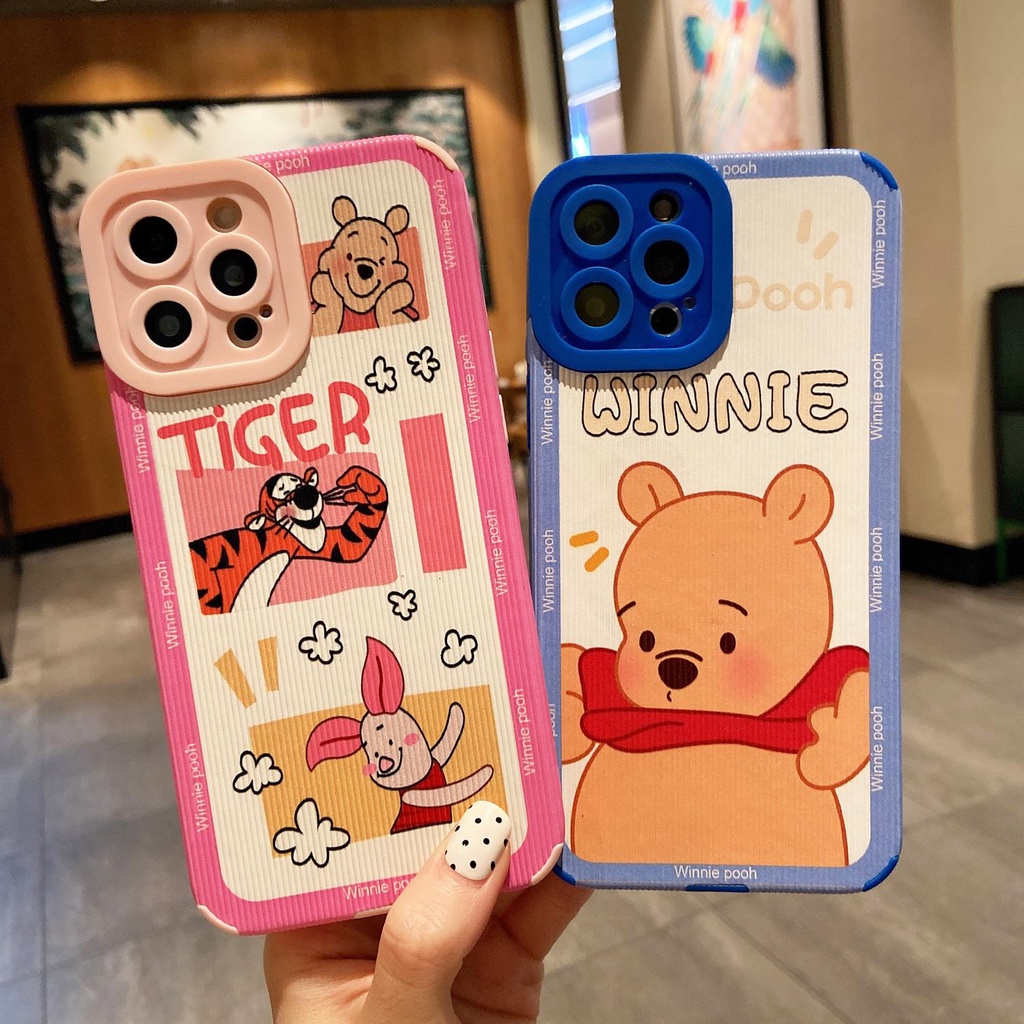 Pink Winnie the Pooh Cute cartoon full coverage TPU iphone 13 12 mini 11 pro max x xr xsmax 7 8 Plus 2022  Soft case protection phone case cover casing