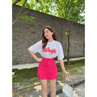 [ẢNH THẬT] 𝐒𝐄𝐓 𝐏𝐔𝐋𝐋 TRẮNG 𝐂𝐇𝐔̛̃ + 𝐂𝐇𝐀̂𝐍 𝐕𝐀́𝐘 HỒNG mua 1 được 2. set áo váy trẻ trung, năng động. chân váy hồng, áo.