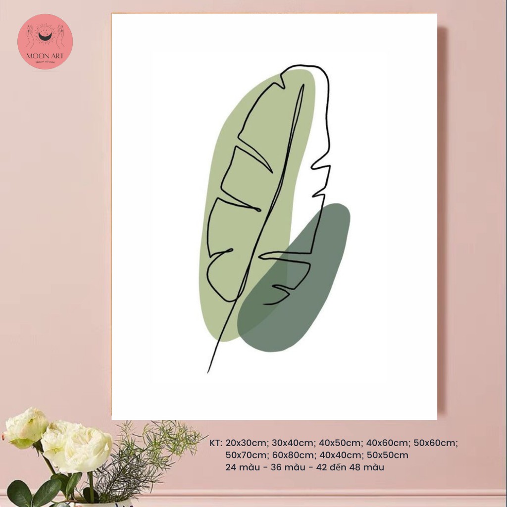 Tranh tô màu số hoá - phong cách boho - bằng màu arcrylic trên vải canvas - order 12-15 ngày