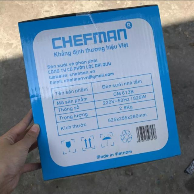 [Mã 55ELSALE1 giảm 7% đơn 300K] Đèn sưởi ấm nhà tắm 3 Bóng Chefman® Halogen 750W