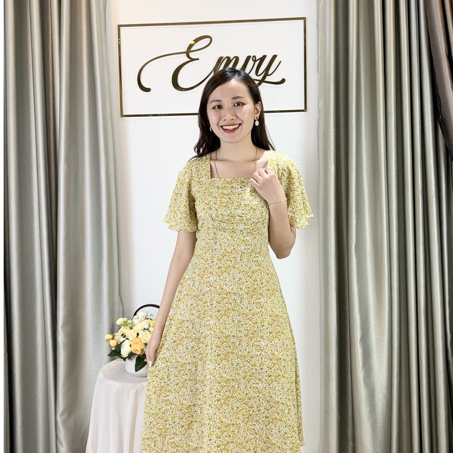 Váy xòe Lụa Hàn hoa nhí Emvy - V38 | BigBuy360 - bigbuy360.vn