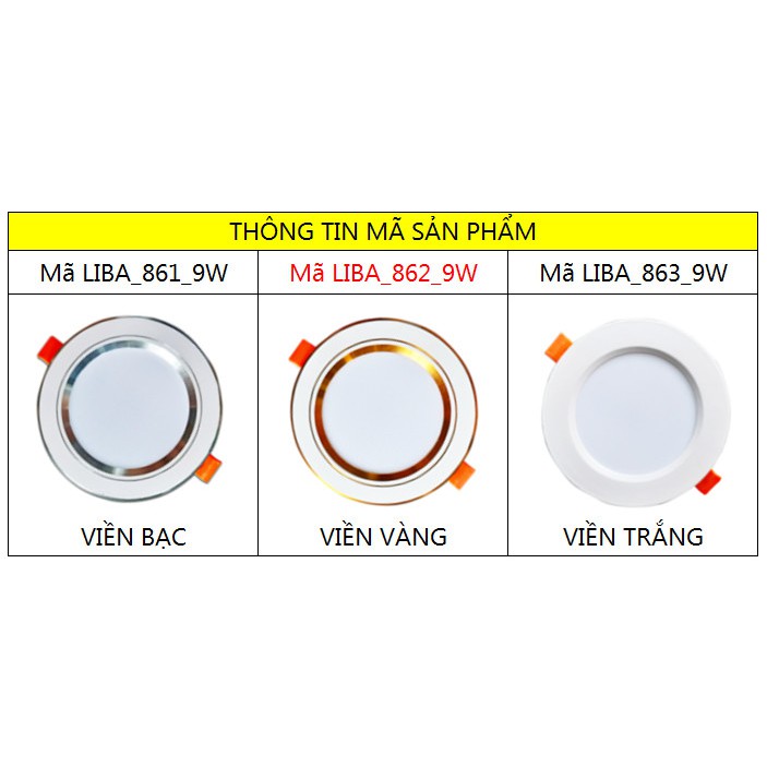 Âm trần/Downlight liền thân 9w